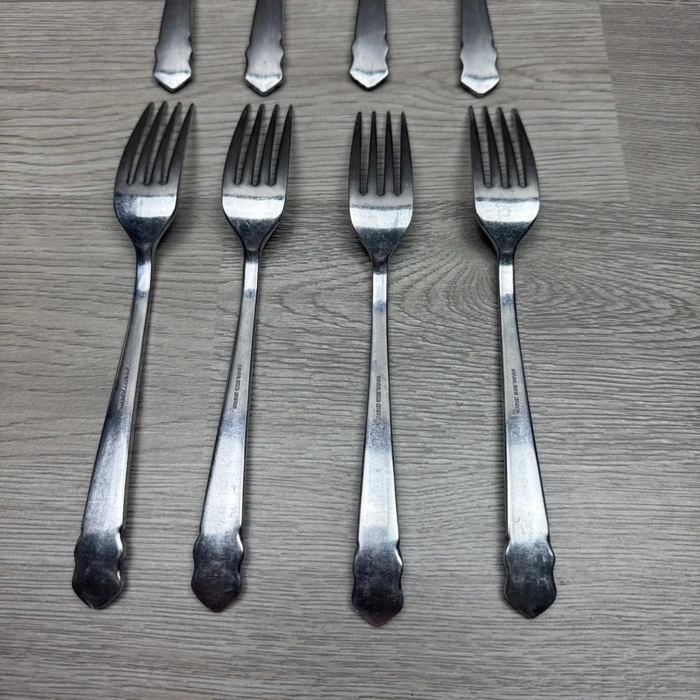 National Stainless Made In Japan Stainless Steel Forks Lot Of 8